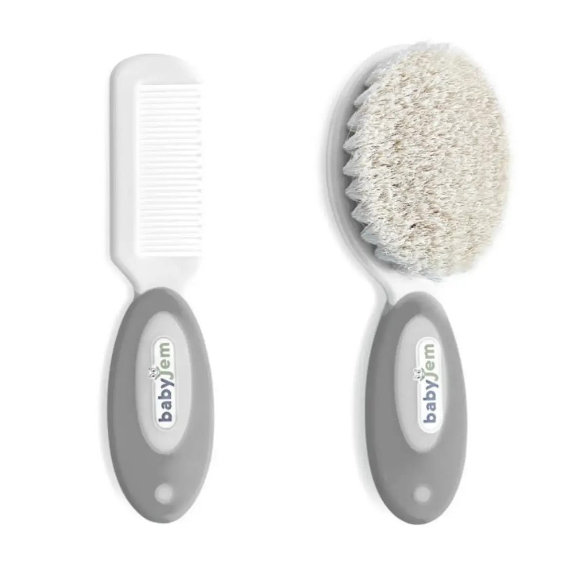 Babyjem Doğal Kıl Fırça Tarak Seti Gri Babyjem Doğal Kıl Fırça Tarak Seti Gri