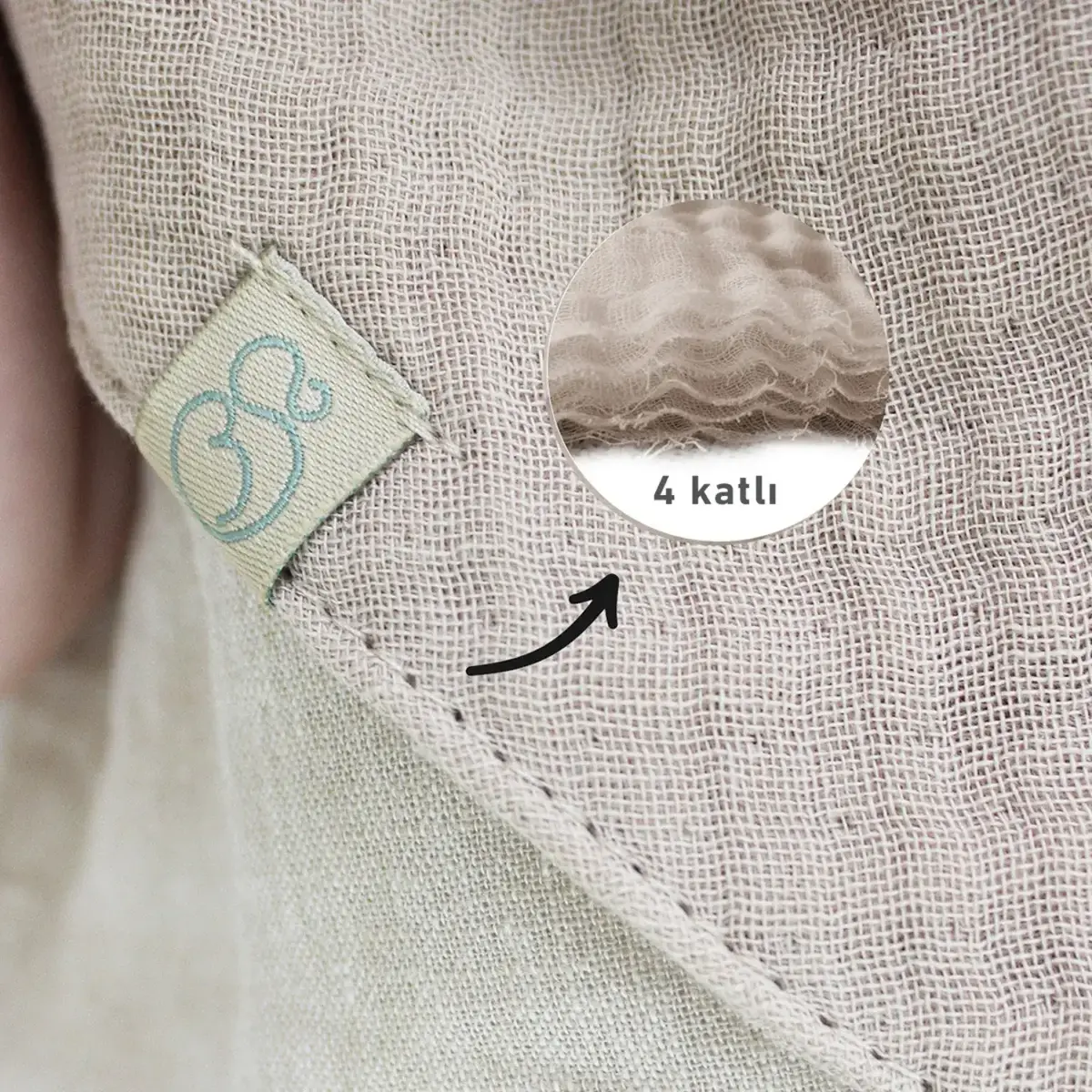 Bistyle Organik Fular Önlük Müslin 3lü Kiremit - Bej - Hardal