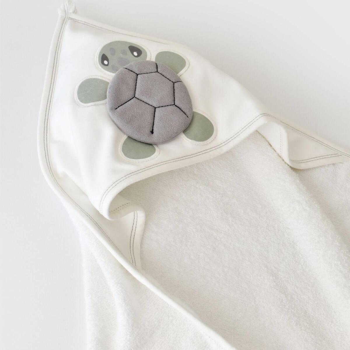 Bibaby Bornoz Takımı Tortoise Ekru - Yeşil