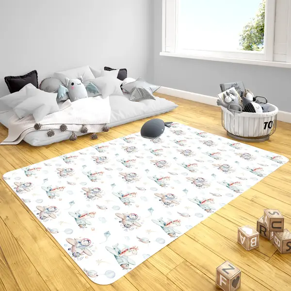 Momys Care Uçuş Macerası Çocuk Odası Halı Model 100x160 Cm