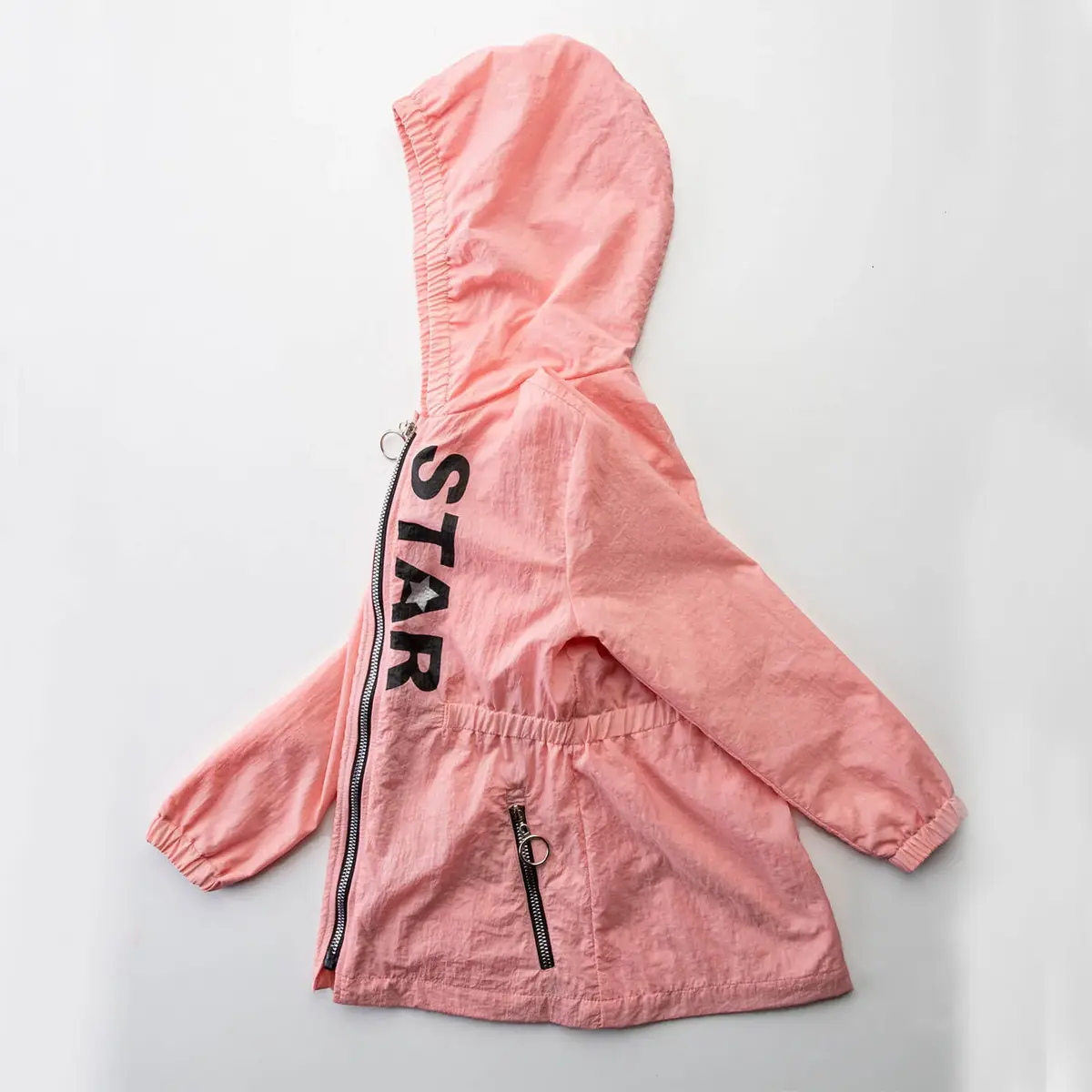 Midimod Yağmurluk Star Baskılı Pembe