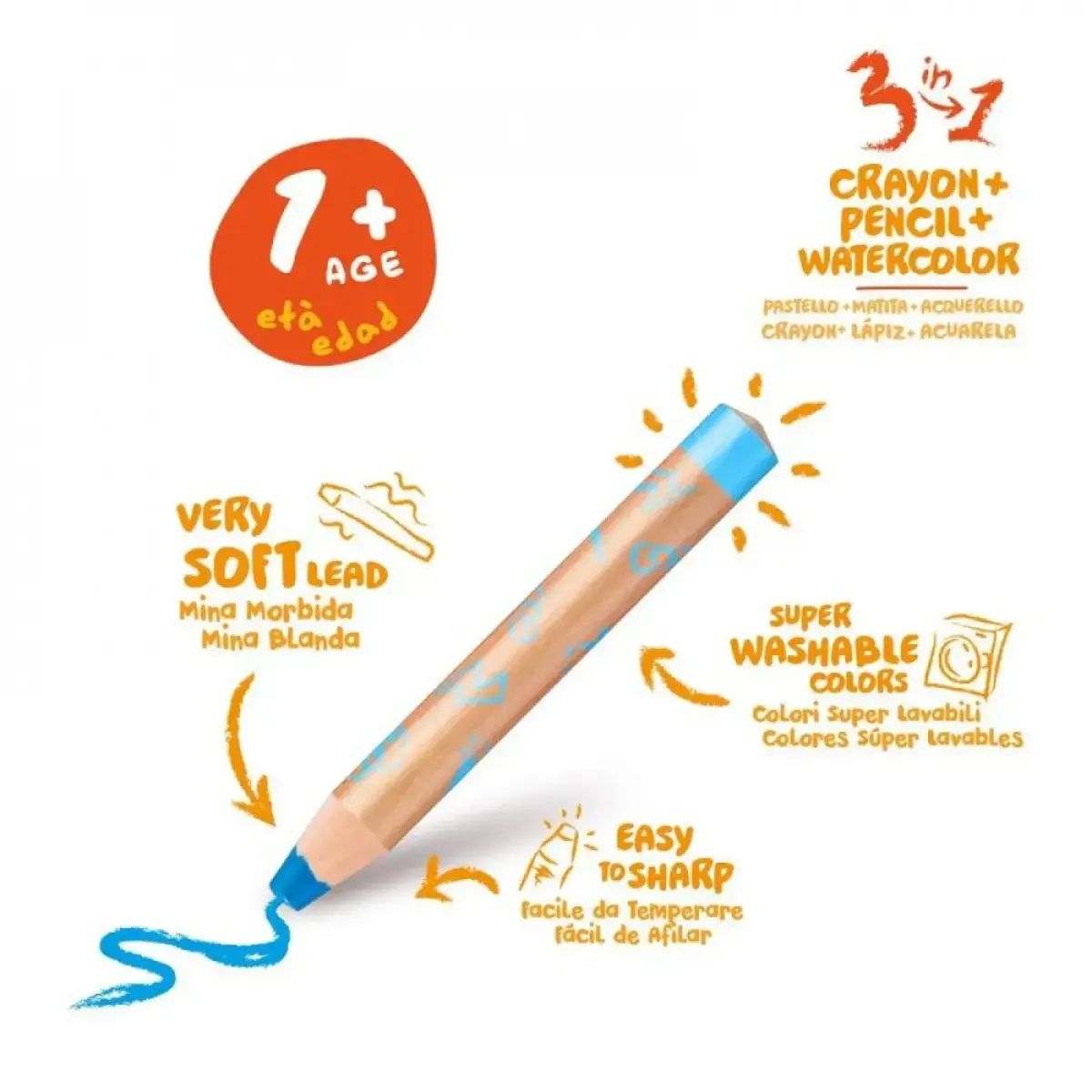 Carioca Baby Jumbo Ahşap Gövdeli Boya Kalemi 10lu 