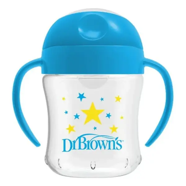 Dr Browns Silikon Su Oluklu Alıştırma Bardağı Yıldız Desenli Mavi180 ml 