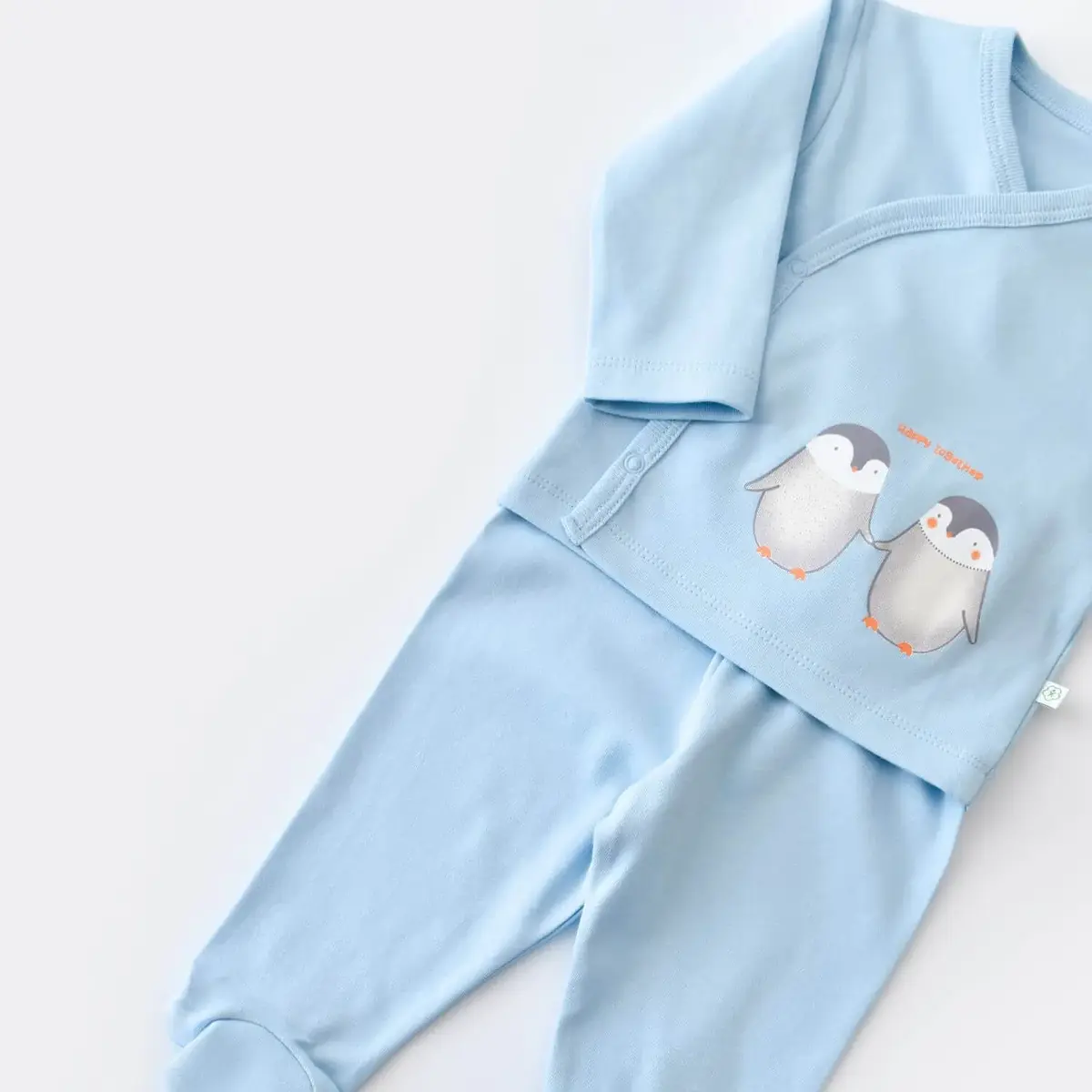 Bibaby Organik Zıbın Takımı 3lü Hello New Penguins Mavi