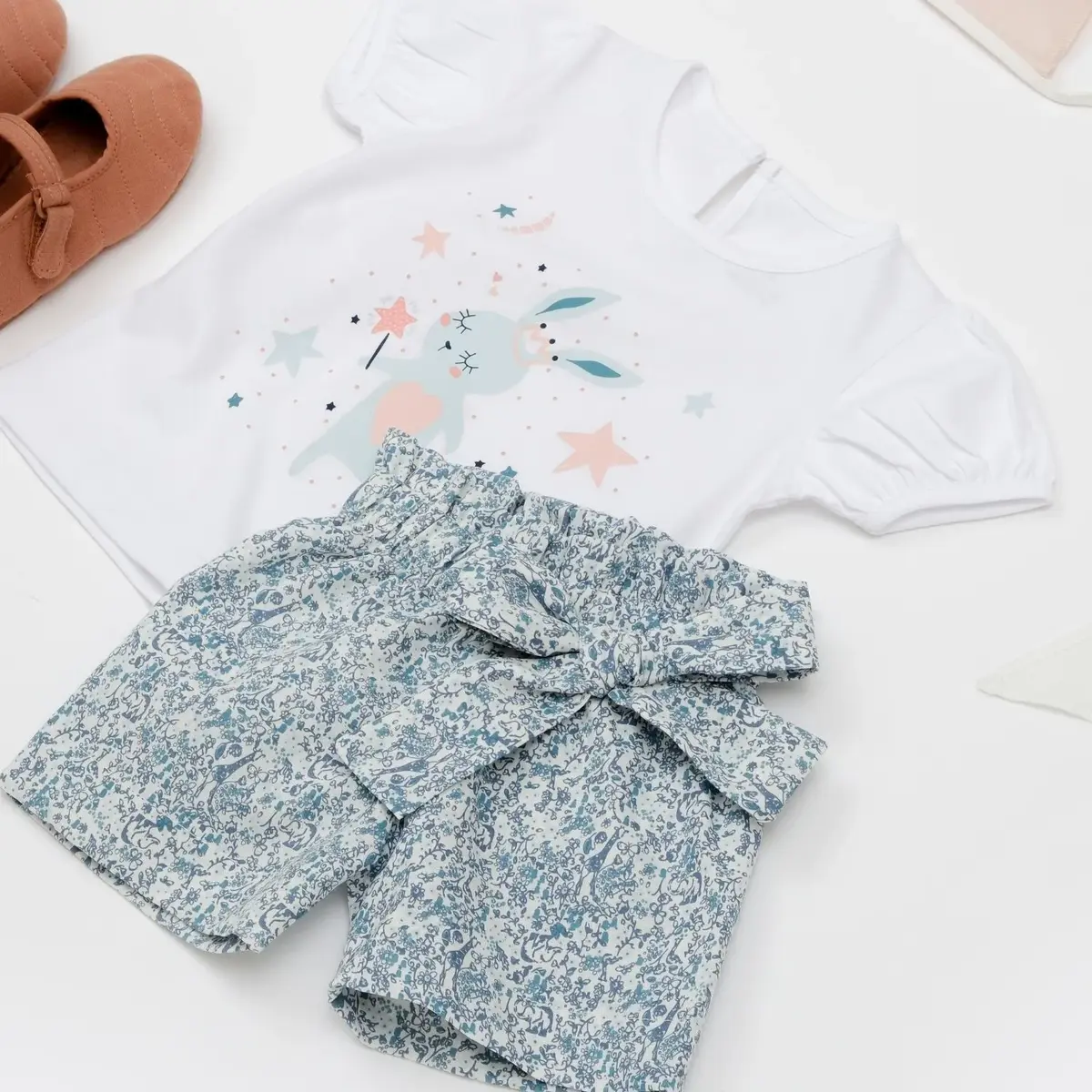 Bibaby 2li Takım Şortlu Cute Magic Bunny Pembe