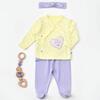 Bibaby Organik Zıbın Takımı 3lü Love You Baby Sarı