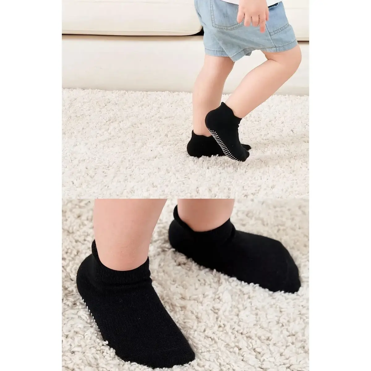 Bibaby Çorap Sneakers Bistyle 6lı Kaymaz Penye Gri