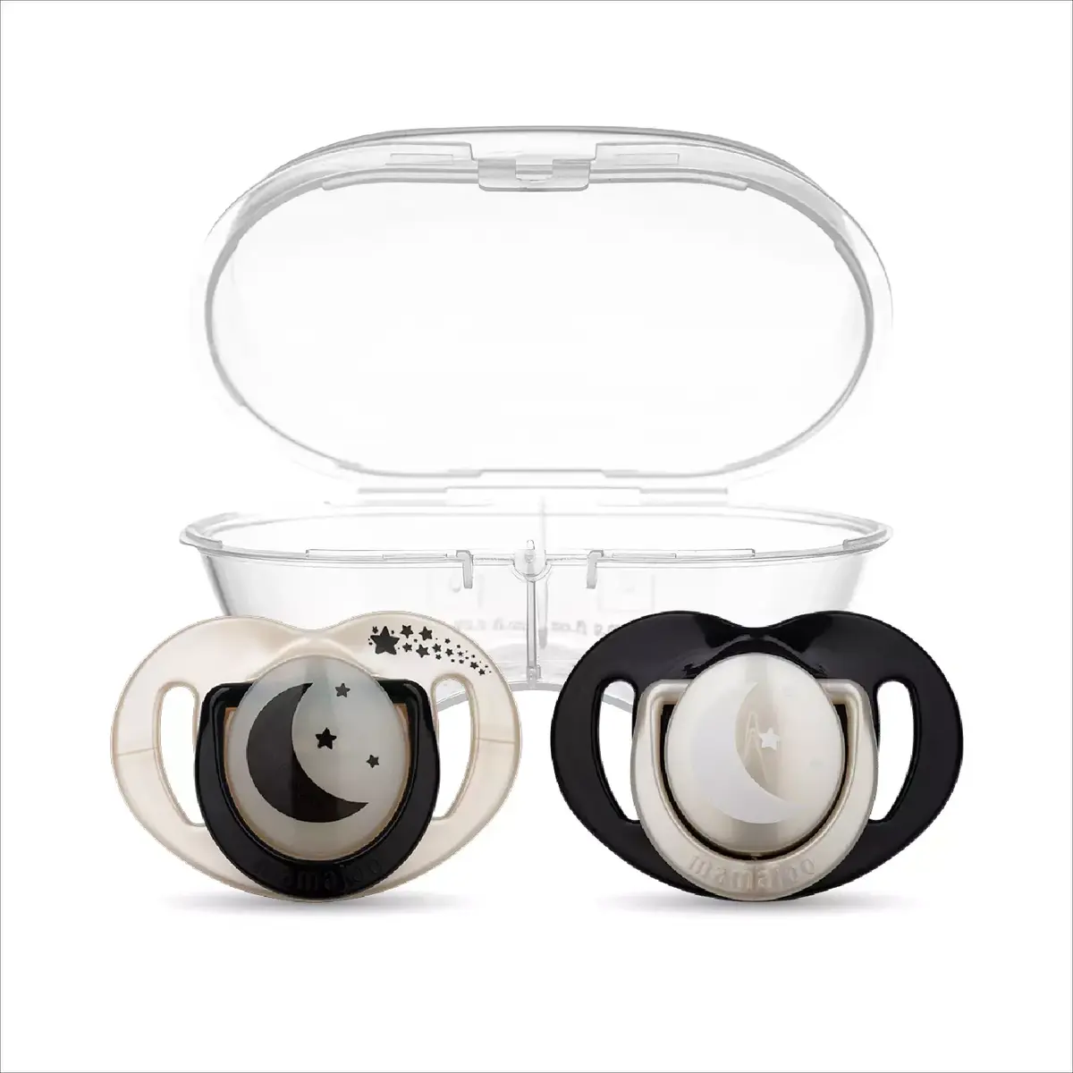 Mamajoo İkili Emzik & Sterilizasyon Saklama Kutusu Gece Gündüz 6+ Ay Pearl Black