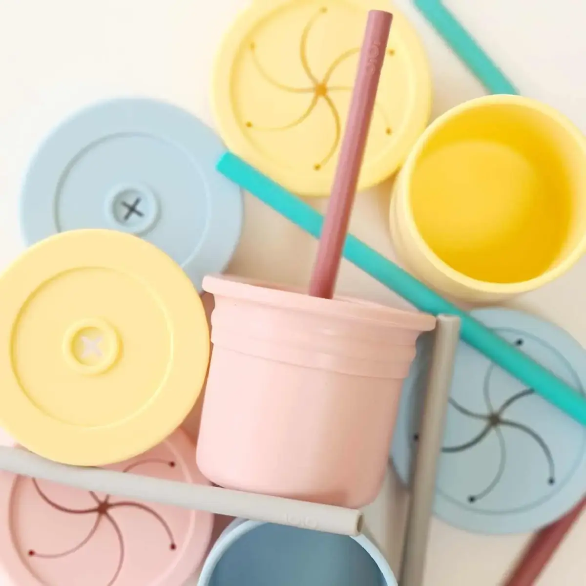 OiOi Ham+Hüp Atıştırma Seti 4lü Mellow Yellow - Powder Grey