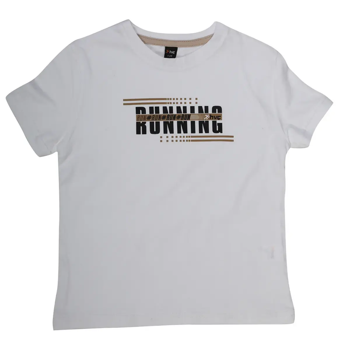 Hvc T-Shirt Run Baskılı Beyaz - Kahverengi Hvc T-Shirt Run Baskılı Beyaz - Kahverengi