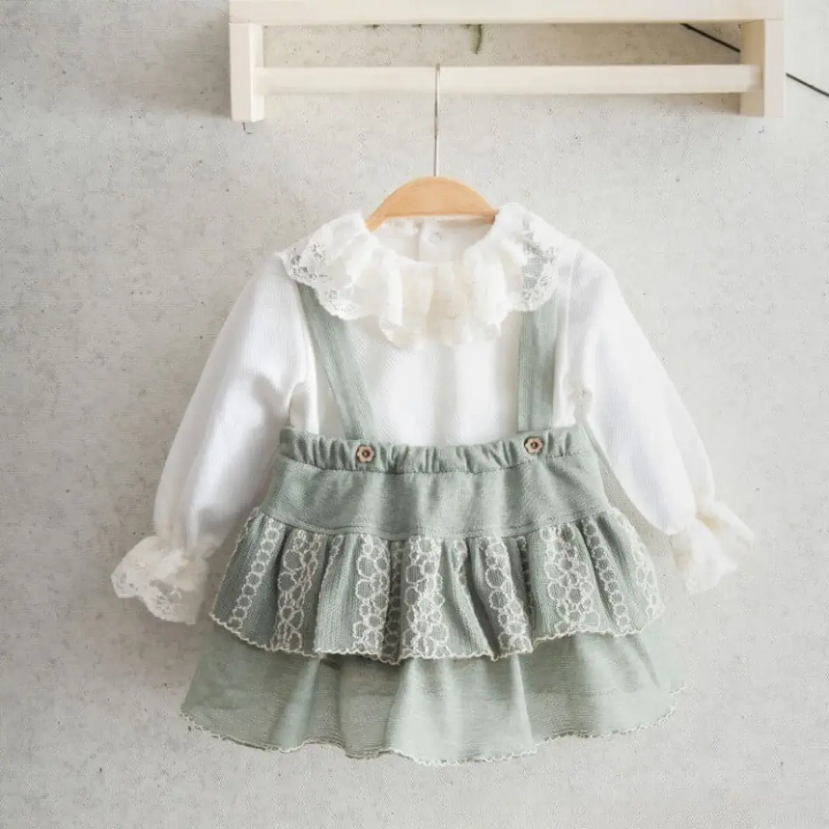 Miomini 3lü Takım Salopet Saç Bantlı Triko Yeşil 