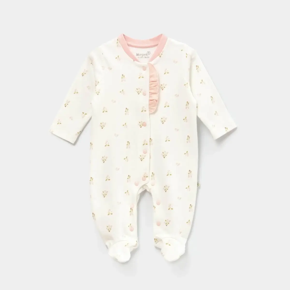 Bibaby Organik Tulum The Flowers Ekru - Pembe