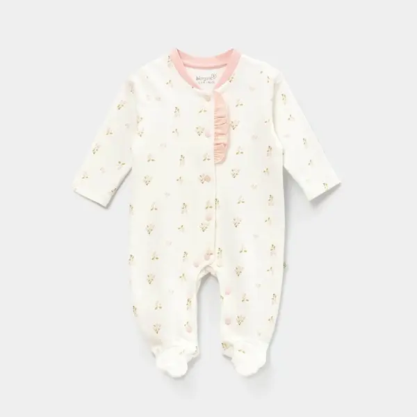 Bibaby Organik Tulum The Flowers Ekru - Pembe