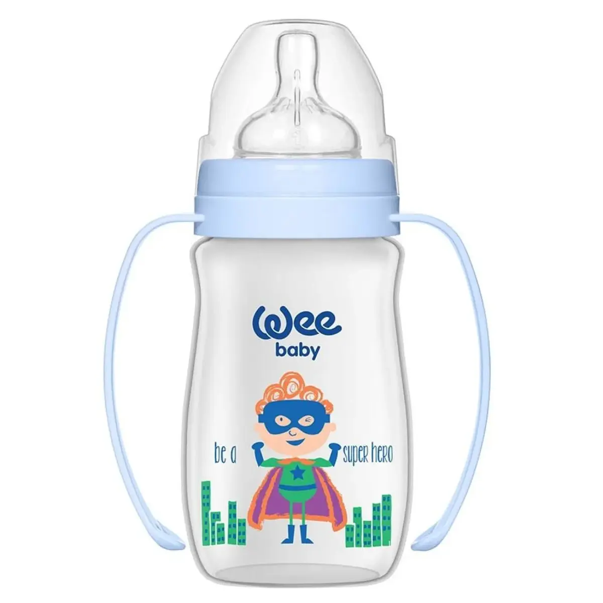 Wee Baby Klasik Plus Geniş Ağızlı Kulplu PP Biberon 250 ml