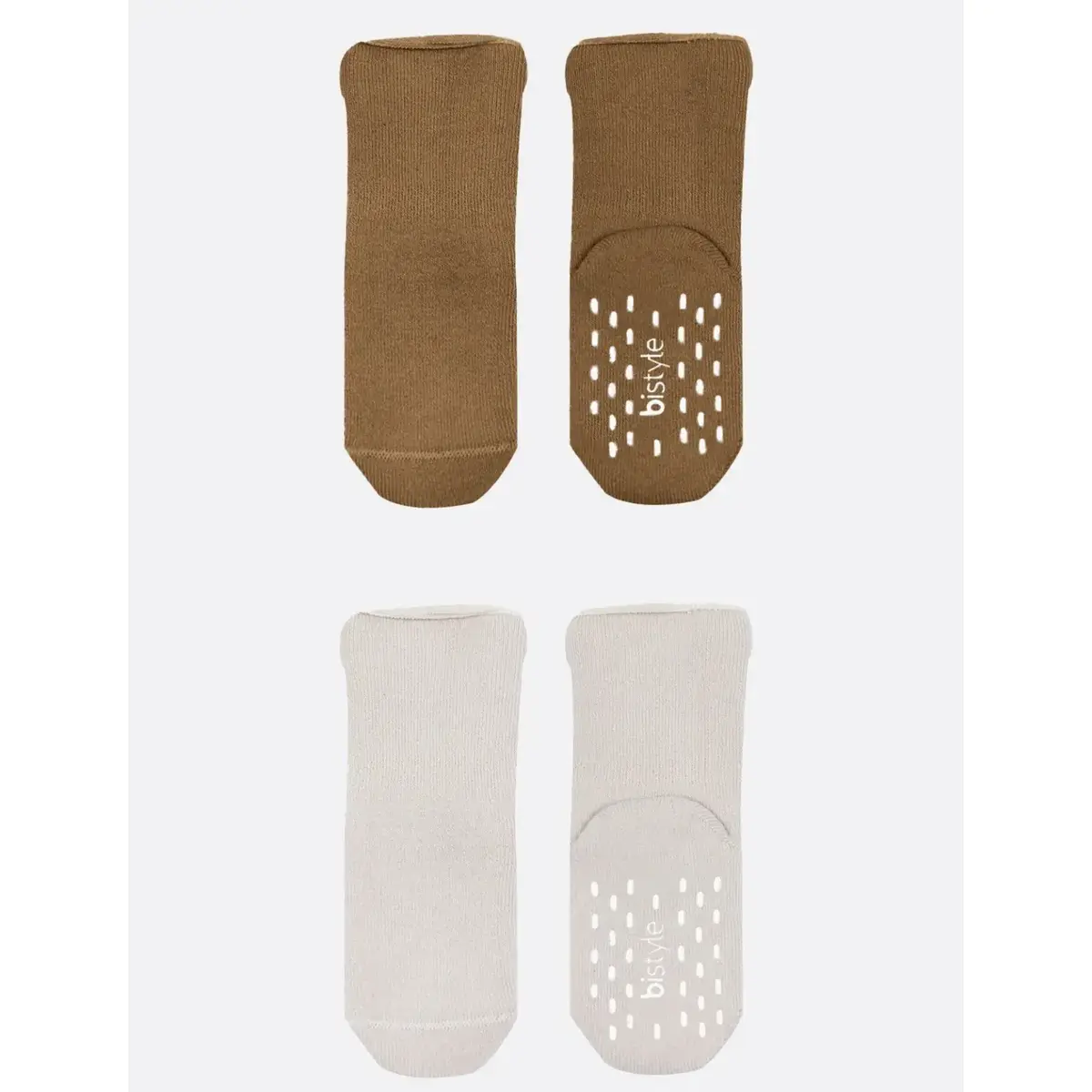 Bistyle Çorap Soket Havlu 2li Kaymaz Basic Boy Kahverengi - Natural
