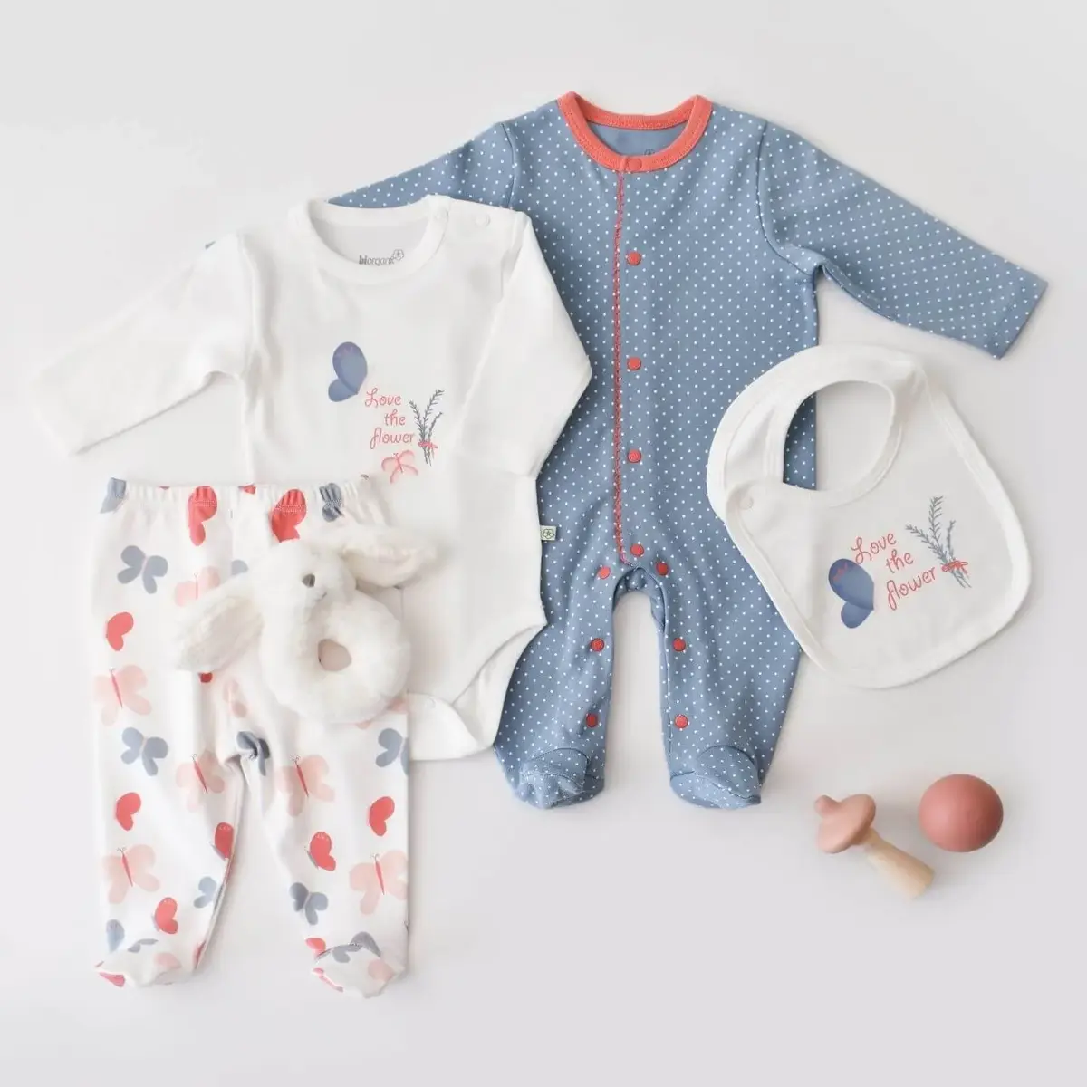 Bibaby Organik Tulum Takımı Tüllü Wild Flowers Spring Blue Bibaby Organik Tulum Takımı Tüllü Wild Flowers Spring Blue