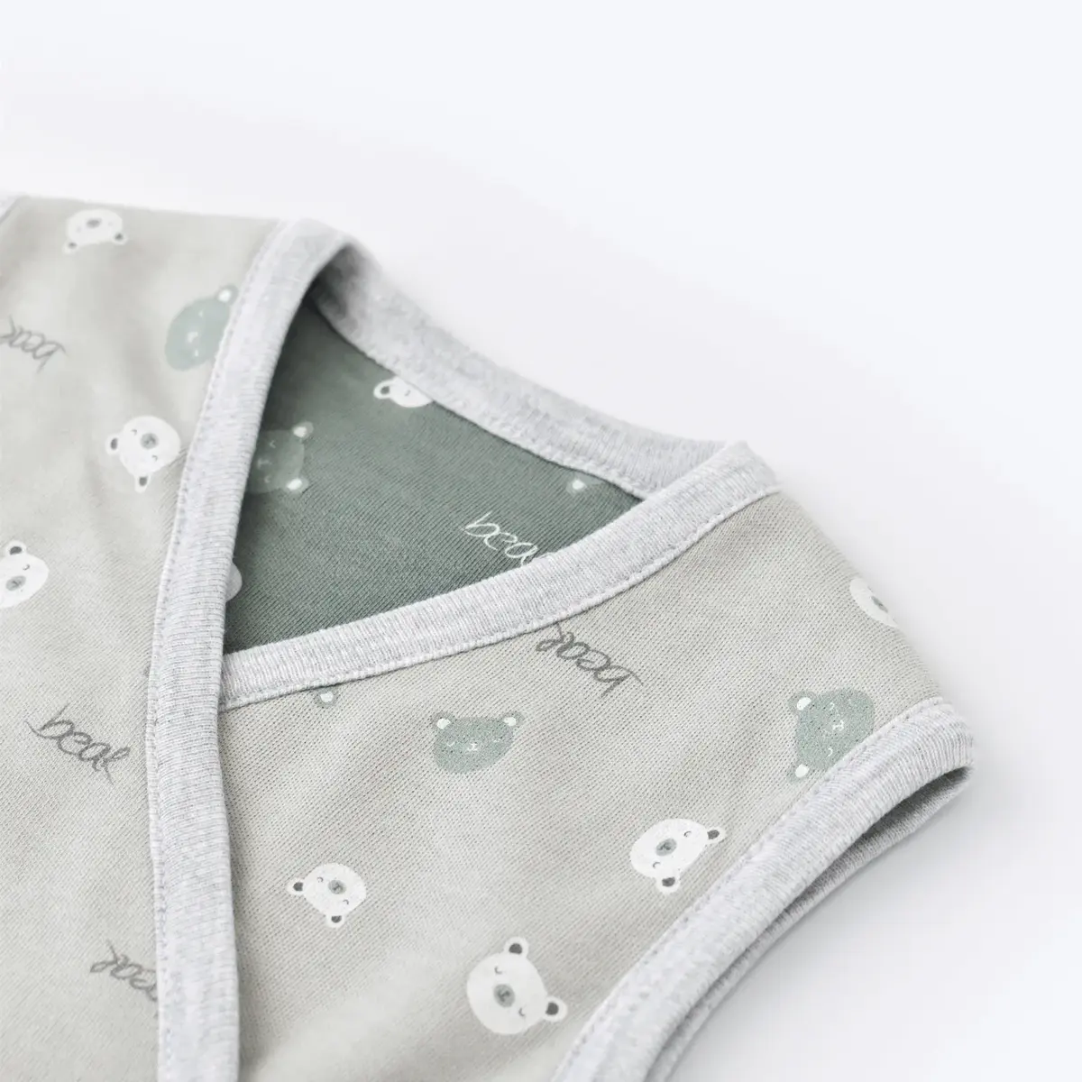 Bibaby Organik Yelek Çift Taraflı Hug Me Bear Yeşil