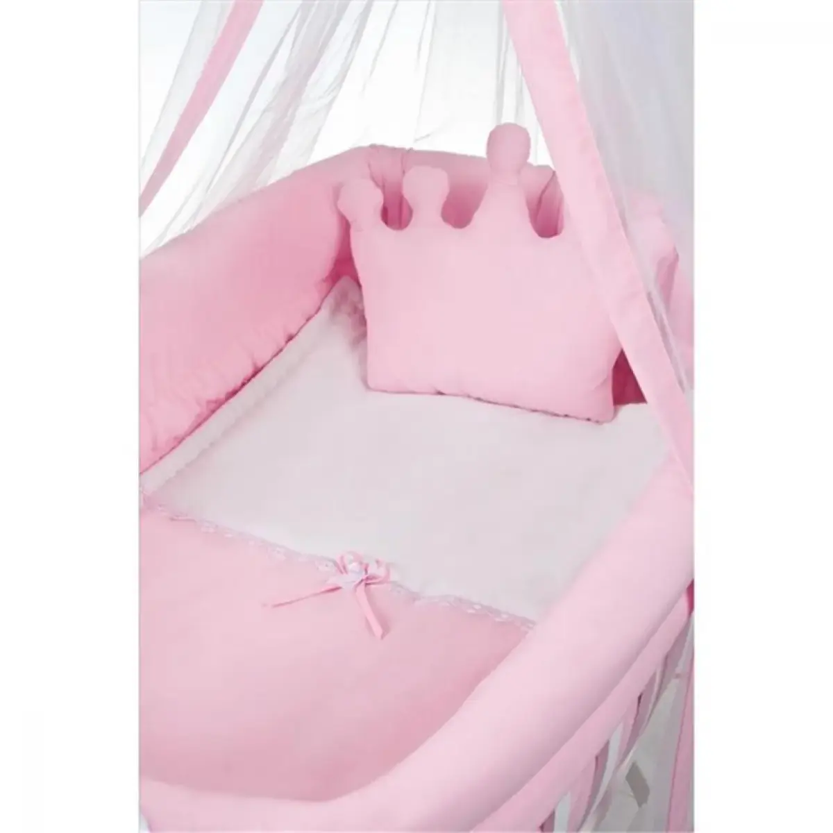 Tahterevalli Culle Sepet Beşik Beyaz - Pembe