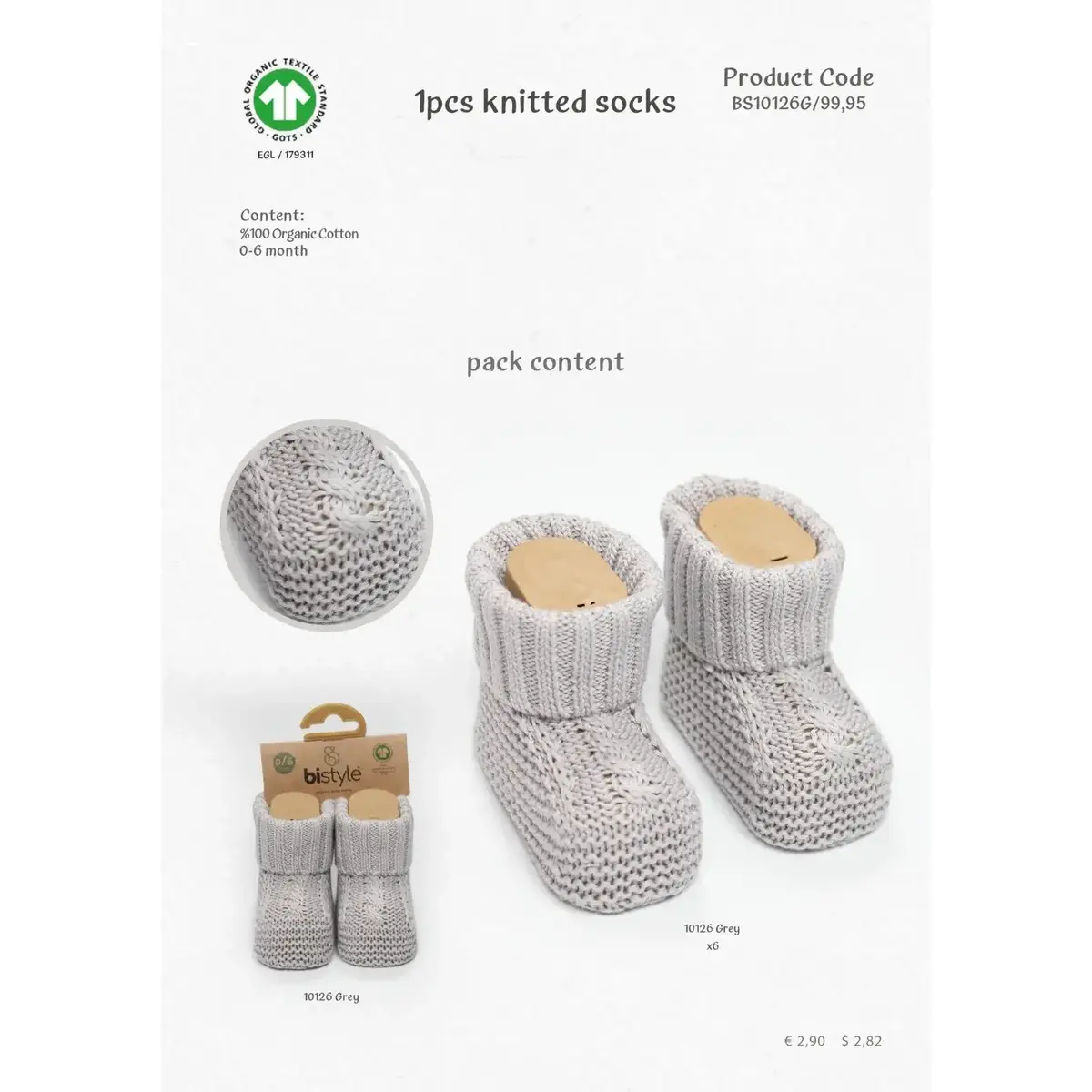 Bistyle Patik Triko Seperatörlü Gri