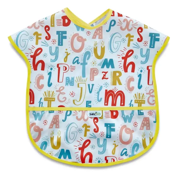 Babyjem Baskılı BLW Kolsuz Mama Önlüğü Harf Desenli