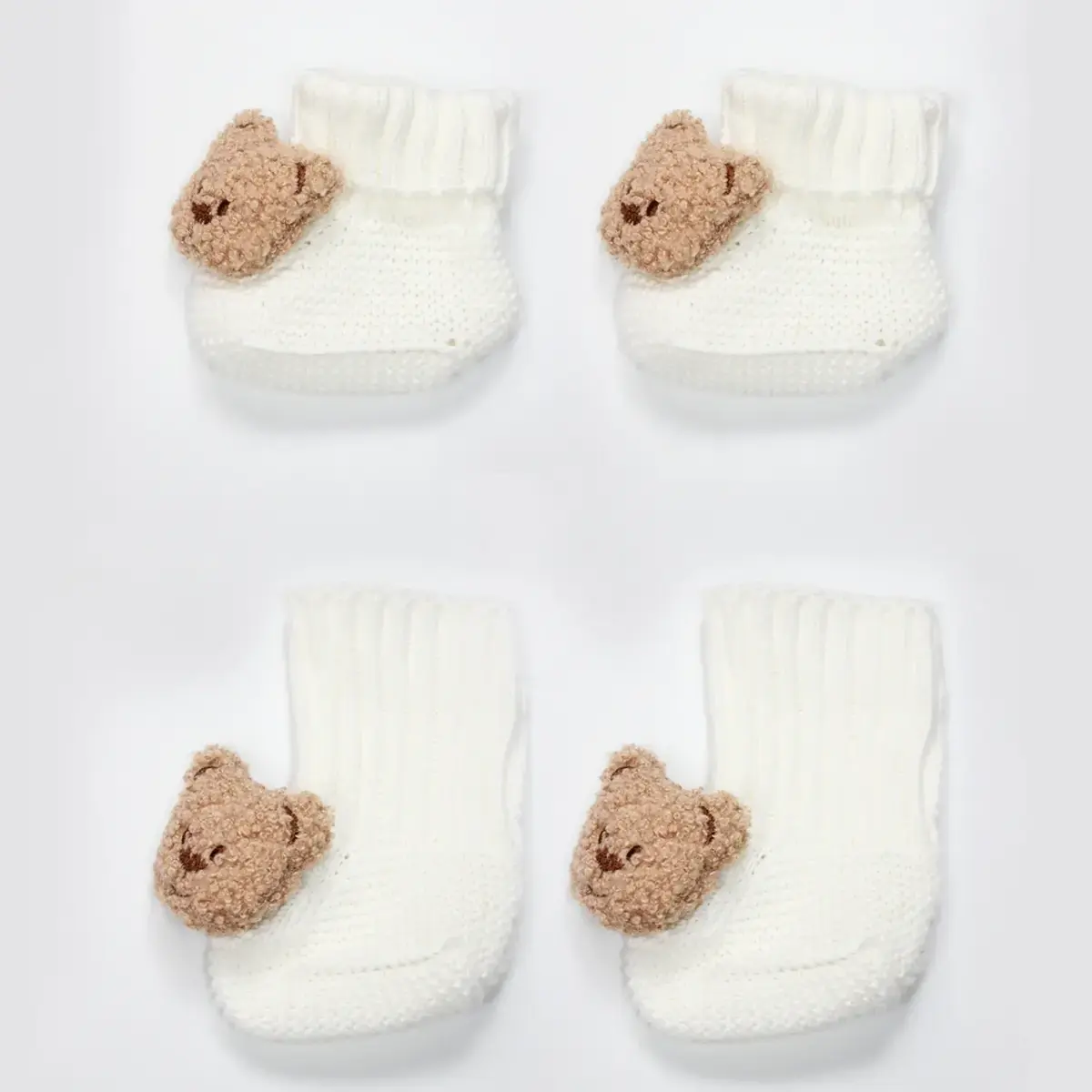 Bistyle Patik Triko Seperatörlü Aksesuarlı Ekru