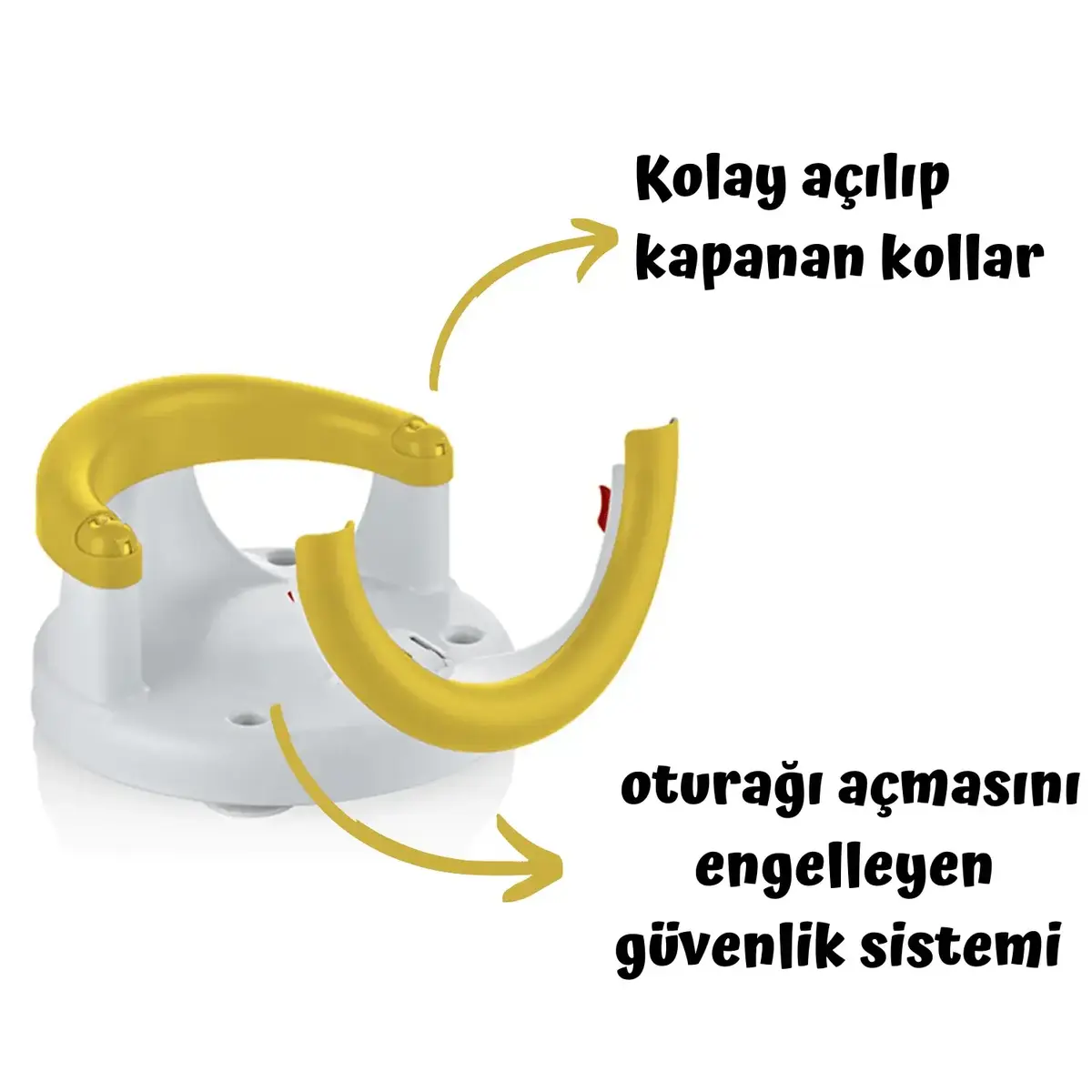 Babyjem Yandan Açılır Bebek Banyo&Mama Oturağı Sarı