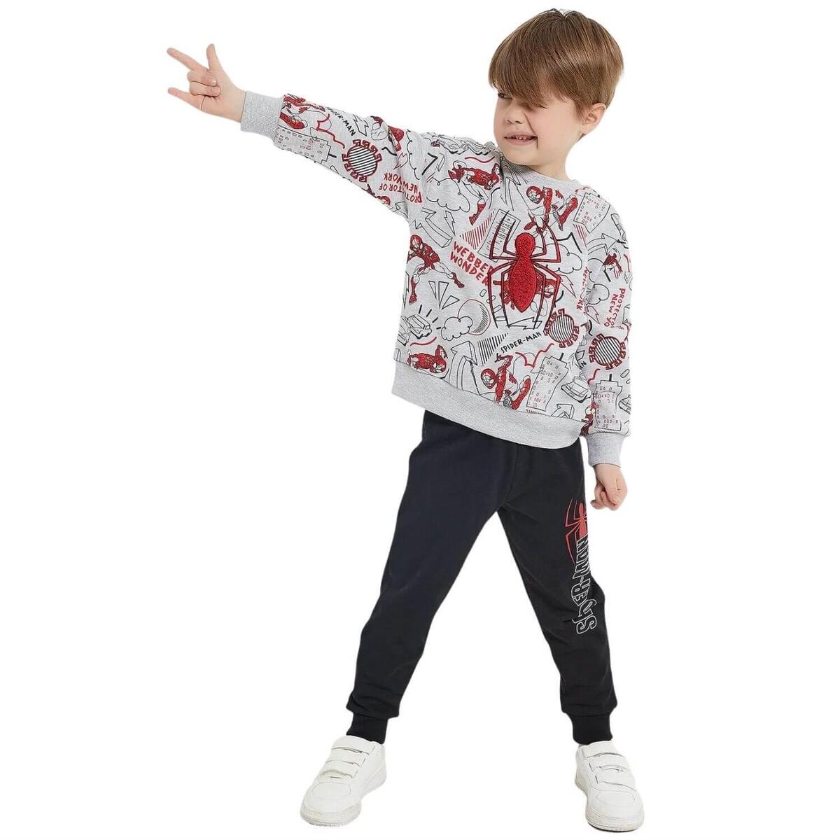 Spider Man Eşofman Takımı Gri Melanj