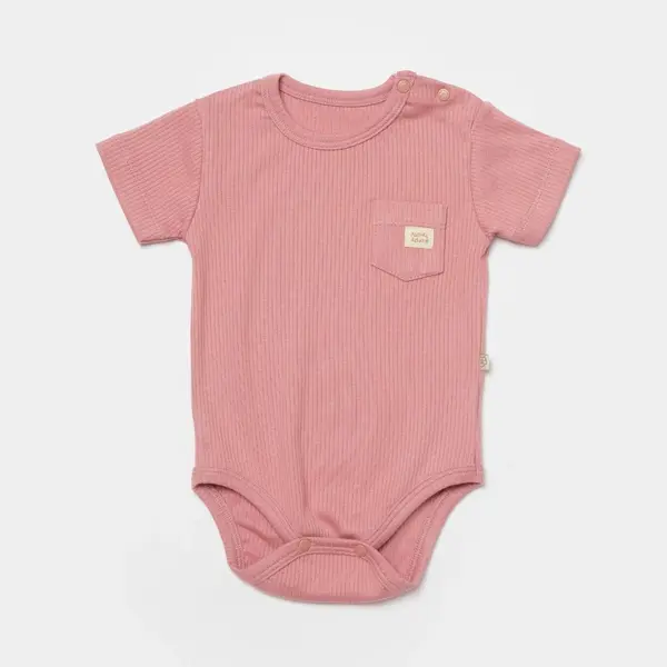Bibaby Organik Body Kısa Kol Modal Nature Relax Coral
