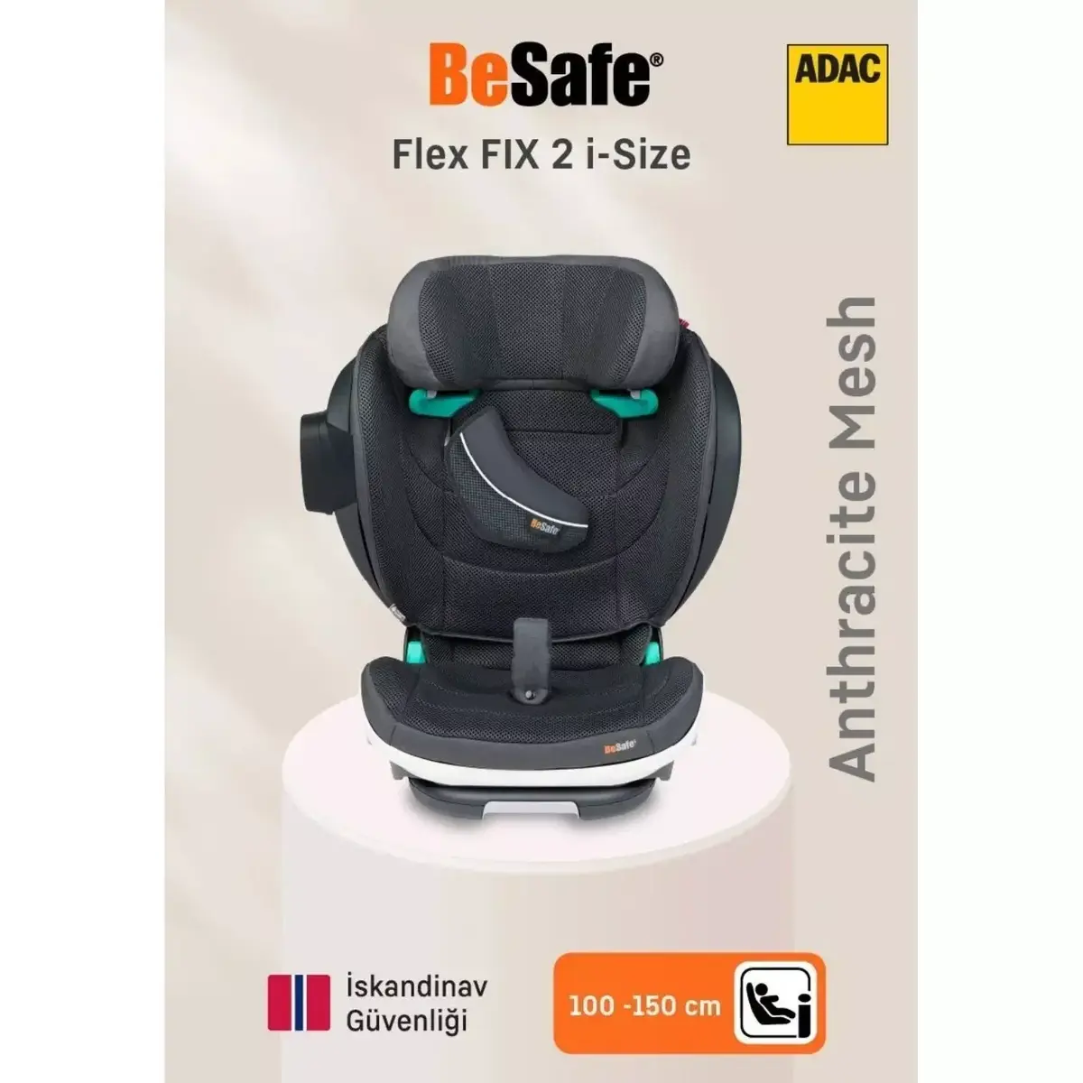 Besafe Izi Flex Fix 2 I-Size Oto Koltuğu 15-36 Kg Anthracite Mesh