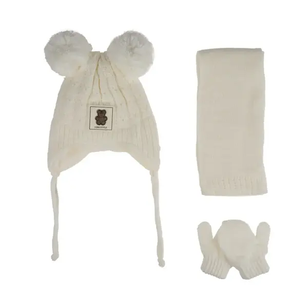 Kitti Eldiven Atkı Bere Takım 0-18 Ay Krem Asortili