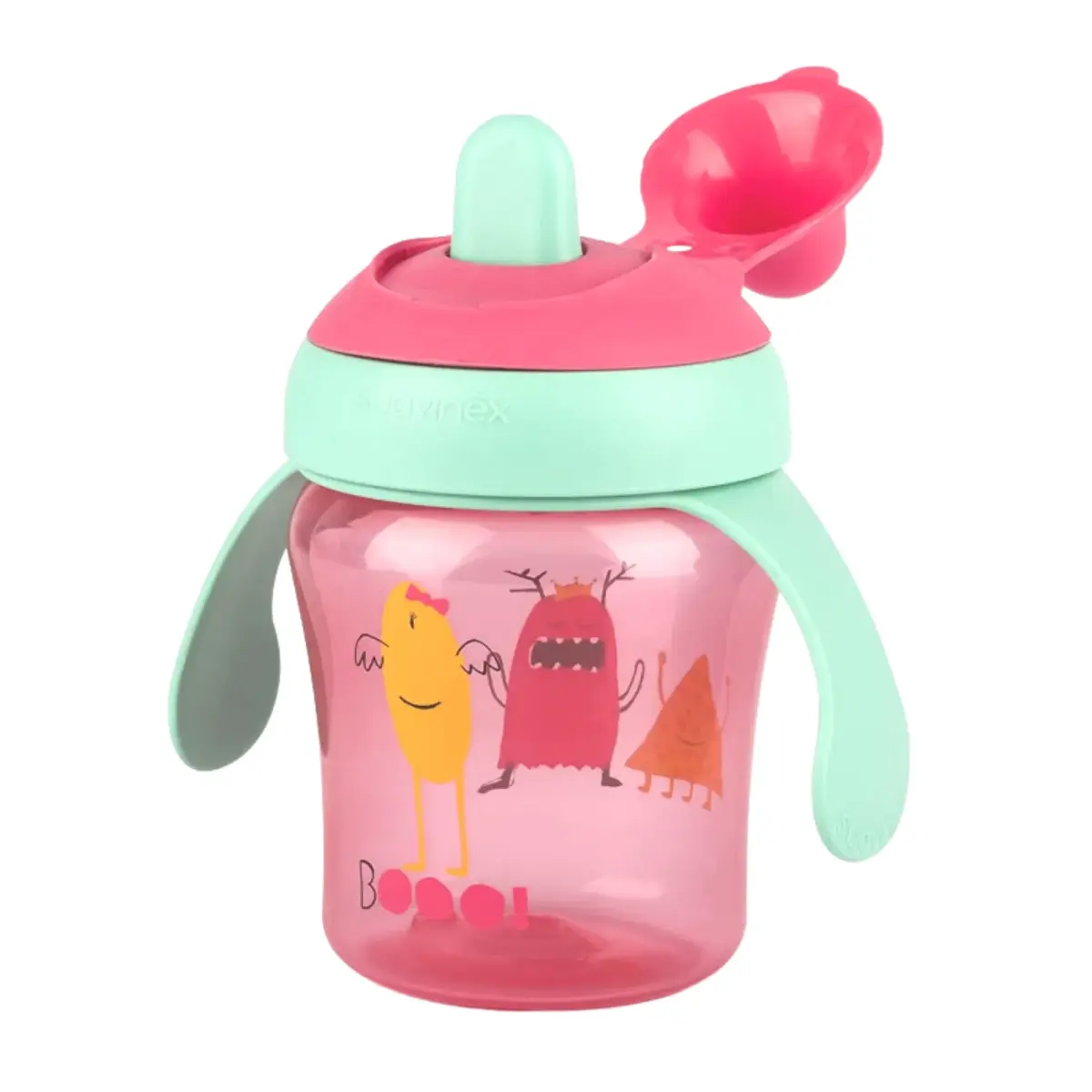 Suavinex Damla Akıtmaz Eğitim Bardağı 200 ml 4+ Ay Booo Pembe