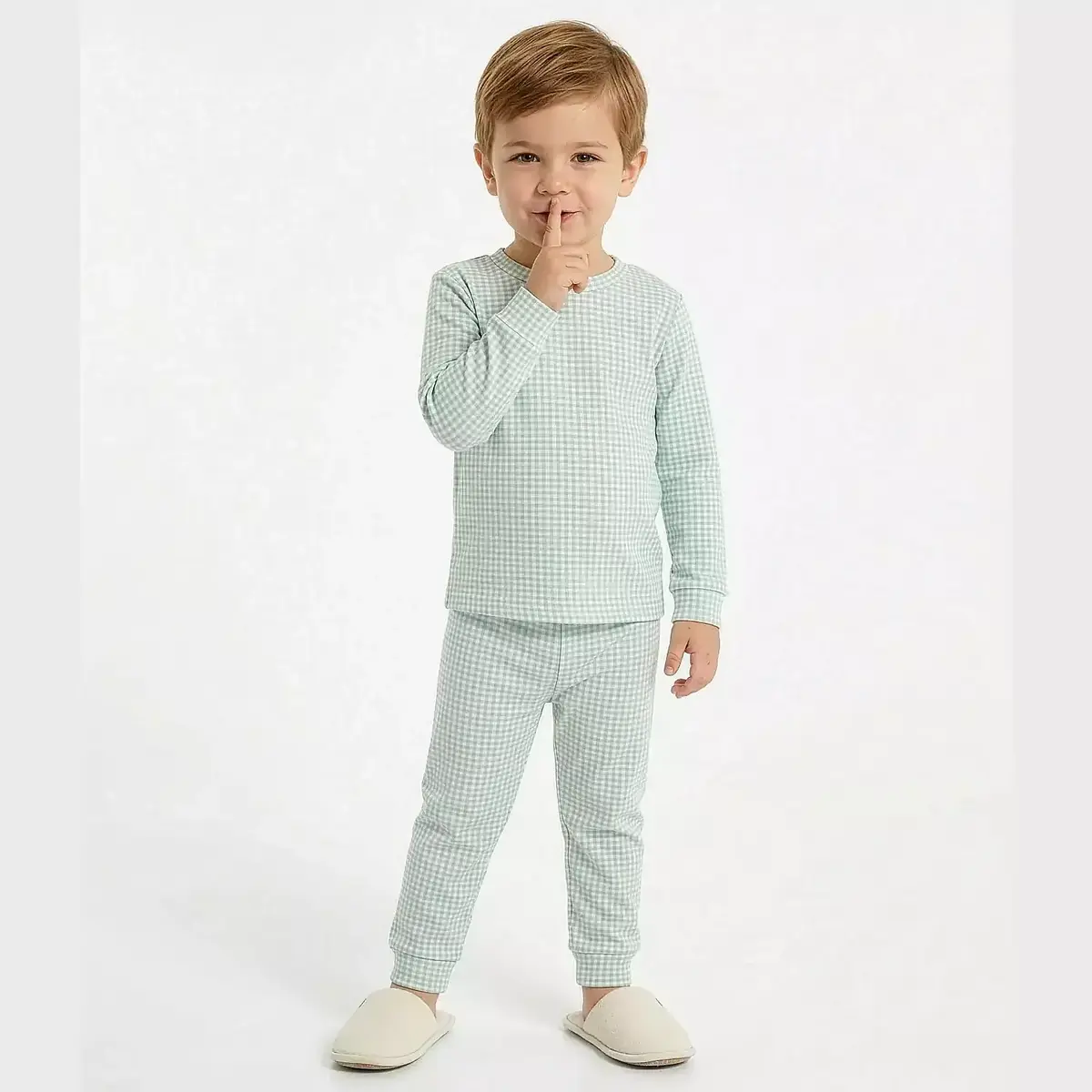 Ella Bonna Pijama Takımı Yeşil Ekose