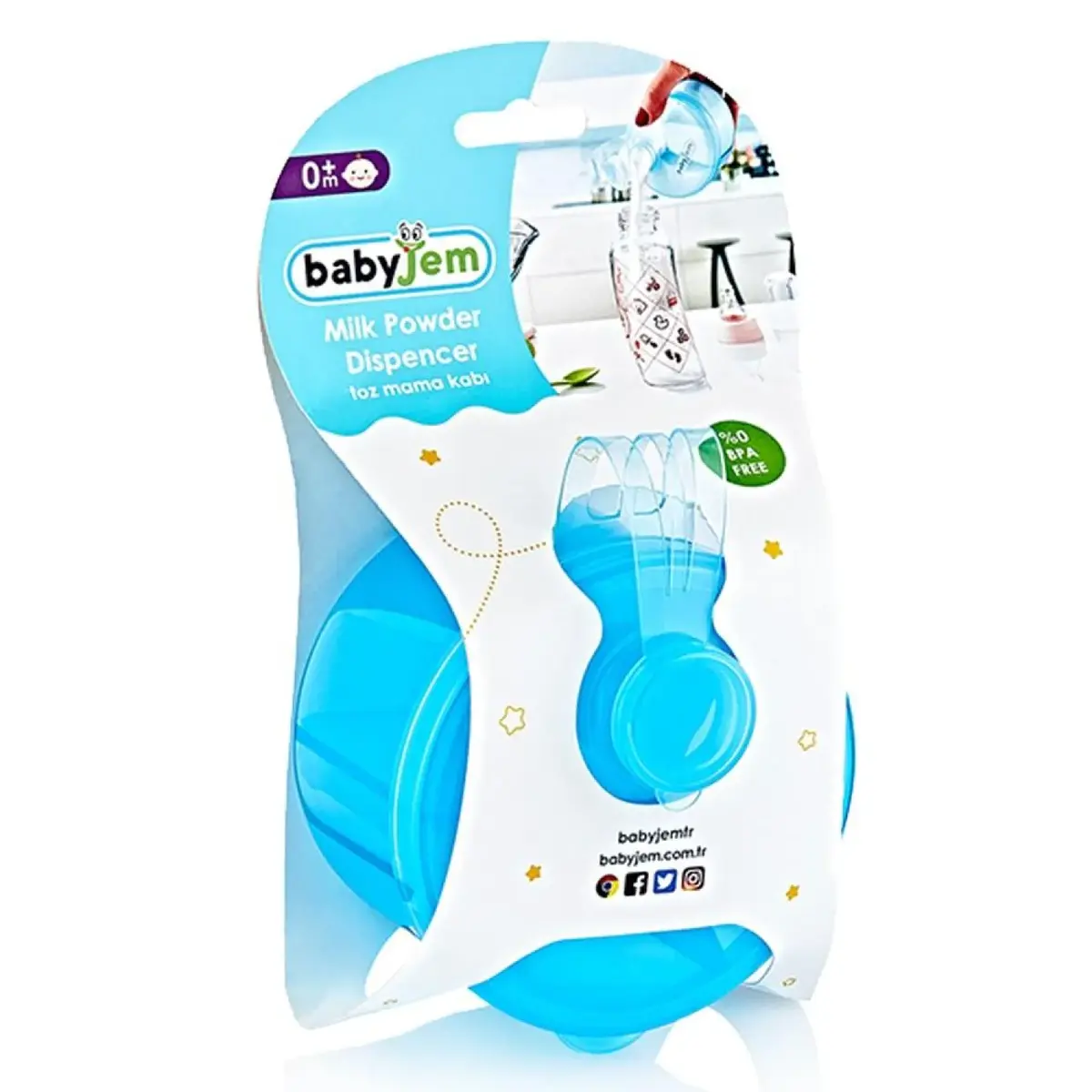 Babyjem Toz Mama Saklama Kabı Mavi