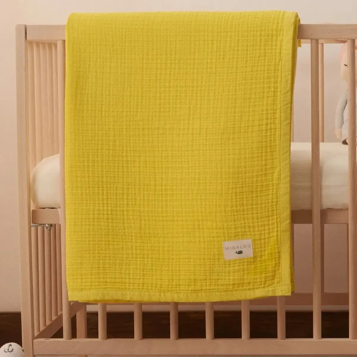 Mixi Baby Migaloo Müslin Örtü Dört Katlı 90x120 cm Hardal