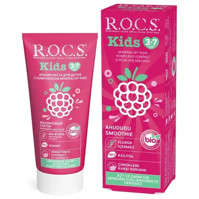 Rocs Kids Çocuk Diş Macunu Ahududu Smoothie 3-7 Yaş