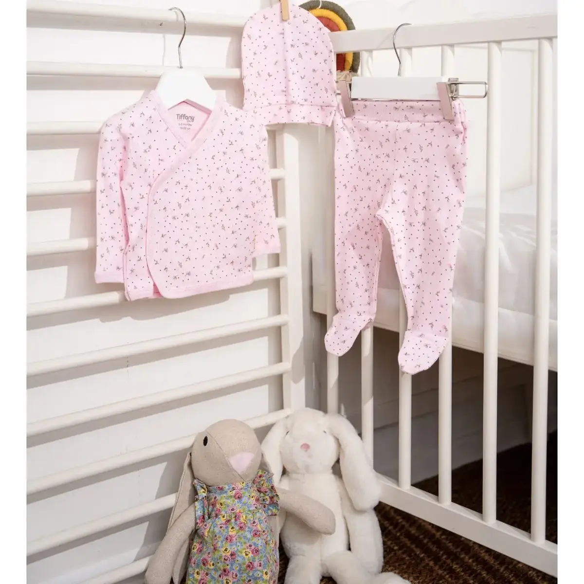 Tiffany Zıbın Takımı 3lü Jakarlı Flowering Theme Pembe