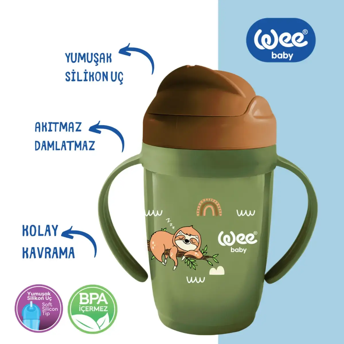 Wee Baby Friends Kulplu Pipetli Bardak 265 ml