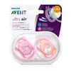 Philips Avent SCF345/22 Ultra Air Silikon Emzik 2li 6-18 Ay Desenli Kız