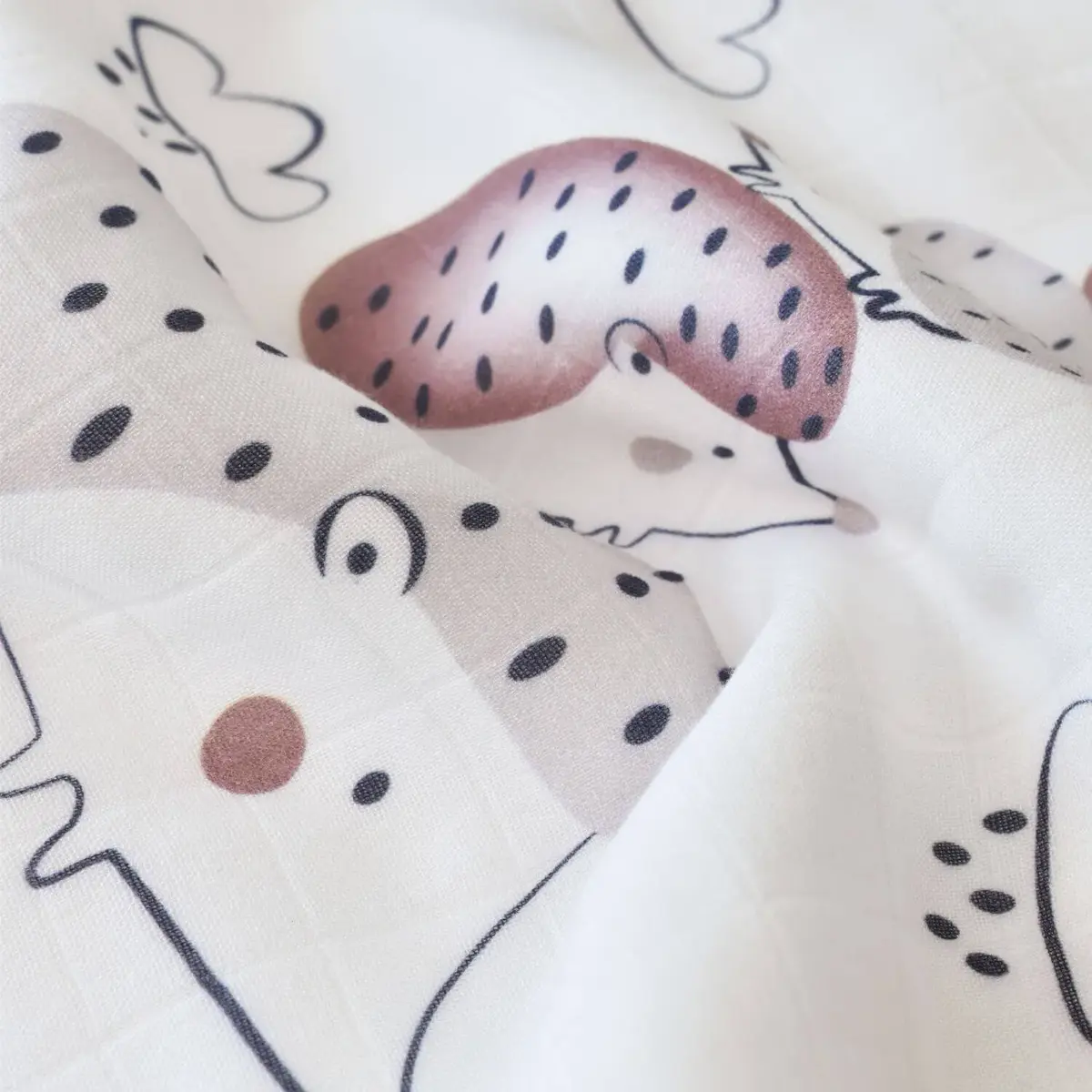 Bibaby Havlu Takımı Müslin Bambu Clouds Are Happy Ekru