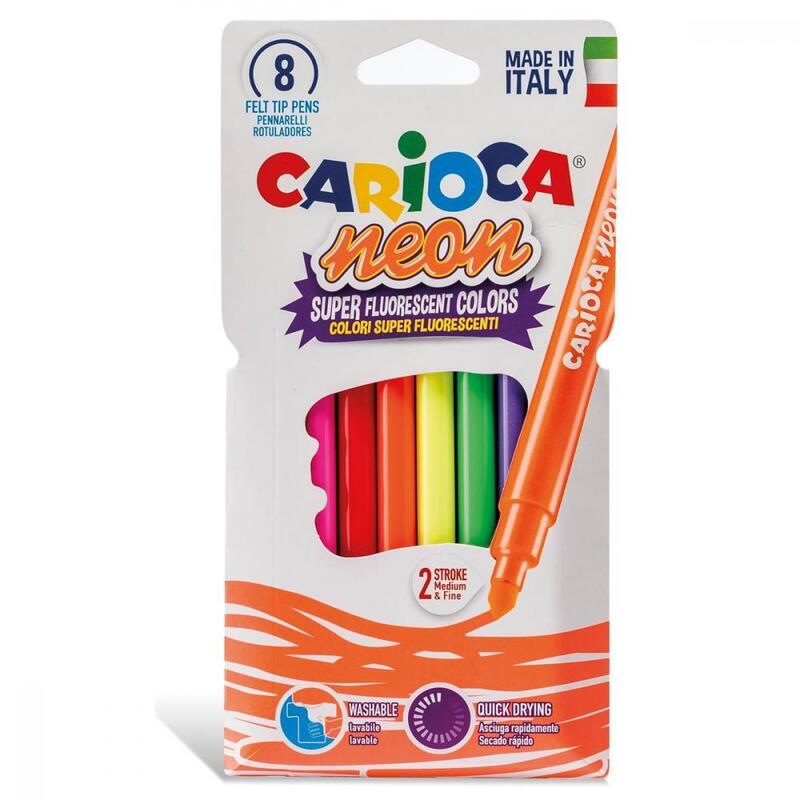 Carioca Neon Yıkanabilir Keçeli Boya Kalemi 8li
