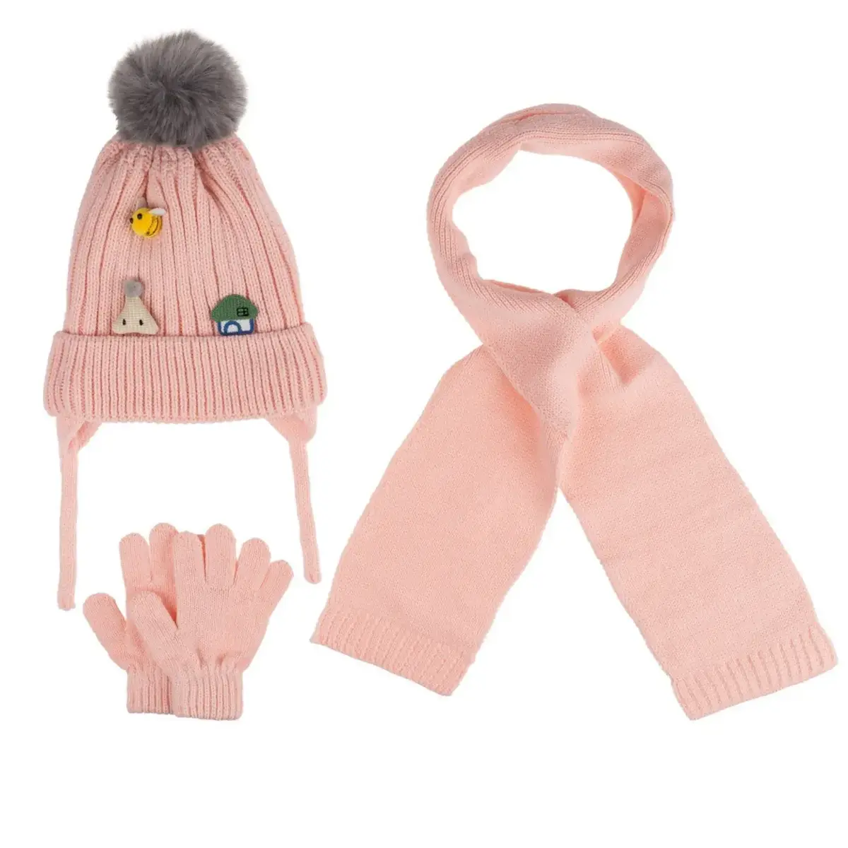 Kitti Eldiven Atkı Bere Takım 1-4Yaş Soft Pembe Asortili