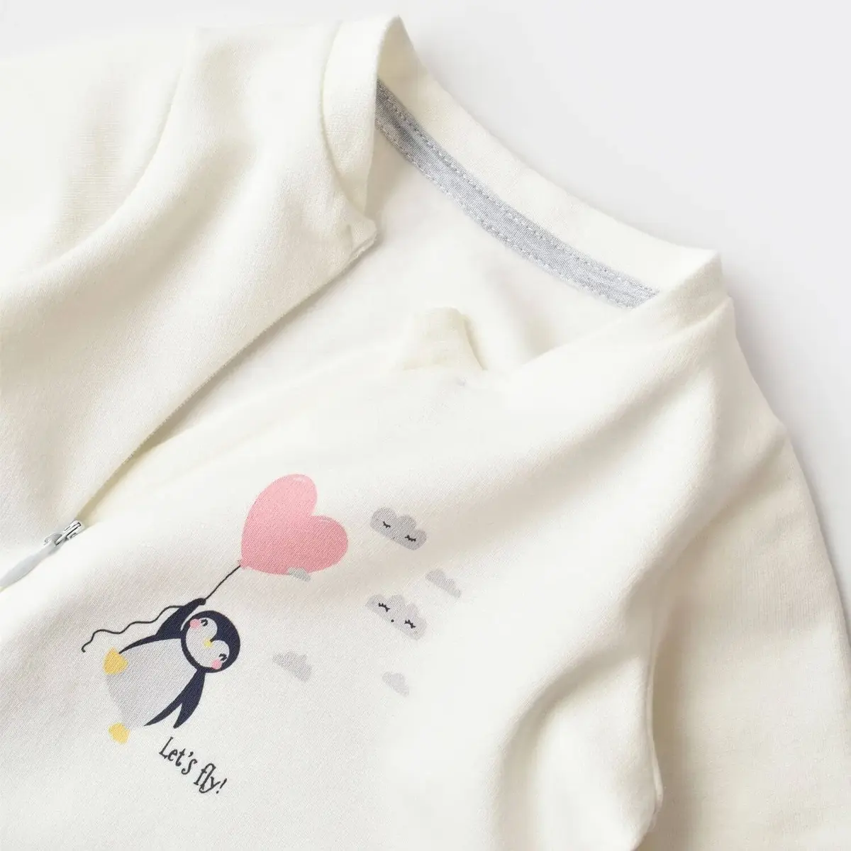 Bibaby Tulum Fermuarlı Lets Fly Clouds Ekru