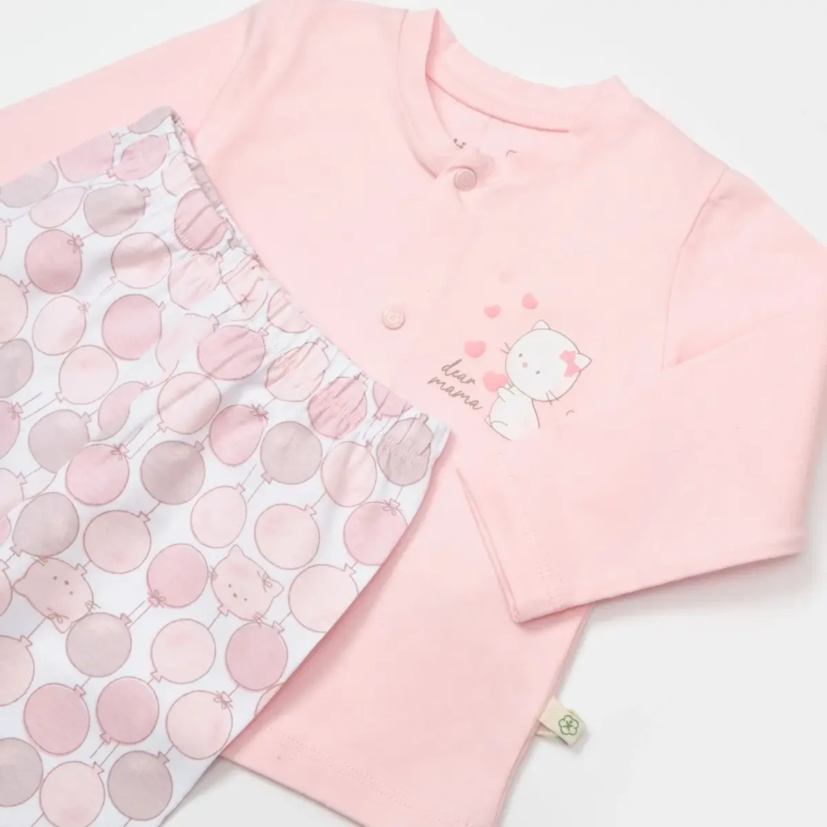 Bibaby Organik Pijama Takımı My Dear Mama Pembe