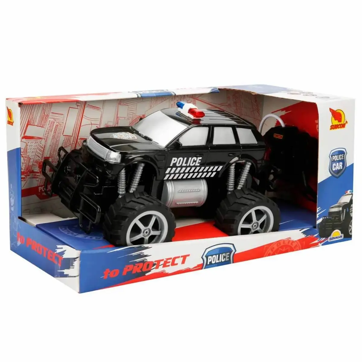 Uzaktan Kumandalı Jumbo Wheels Usb Şarjlı Işıklı Polis Arabası 1:18