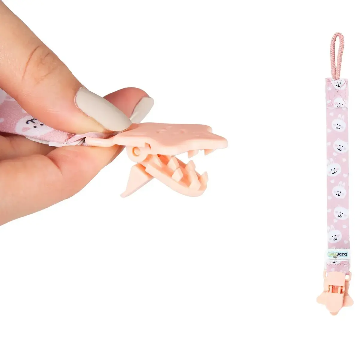 Babyjem Emzik Tutacağı Desenli Pembe Ayıcık