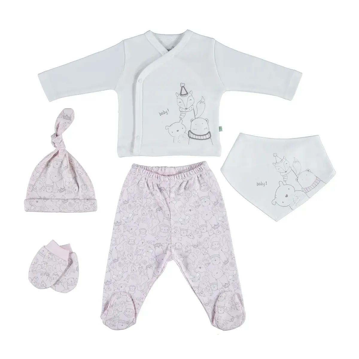 Bibaby Organik Hastane Çıkışı 5li Ekru - Pembe