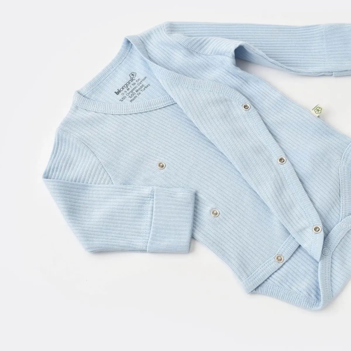 Bibaby Organik Body Kruvaze Eldivenli Soft Modal Mavi