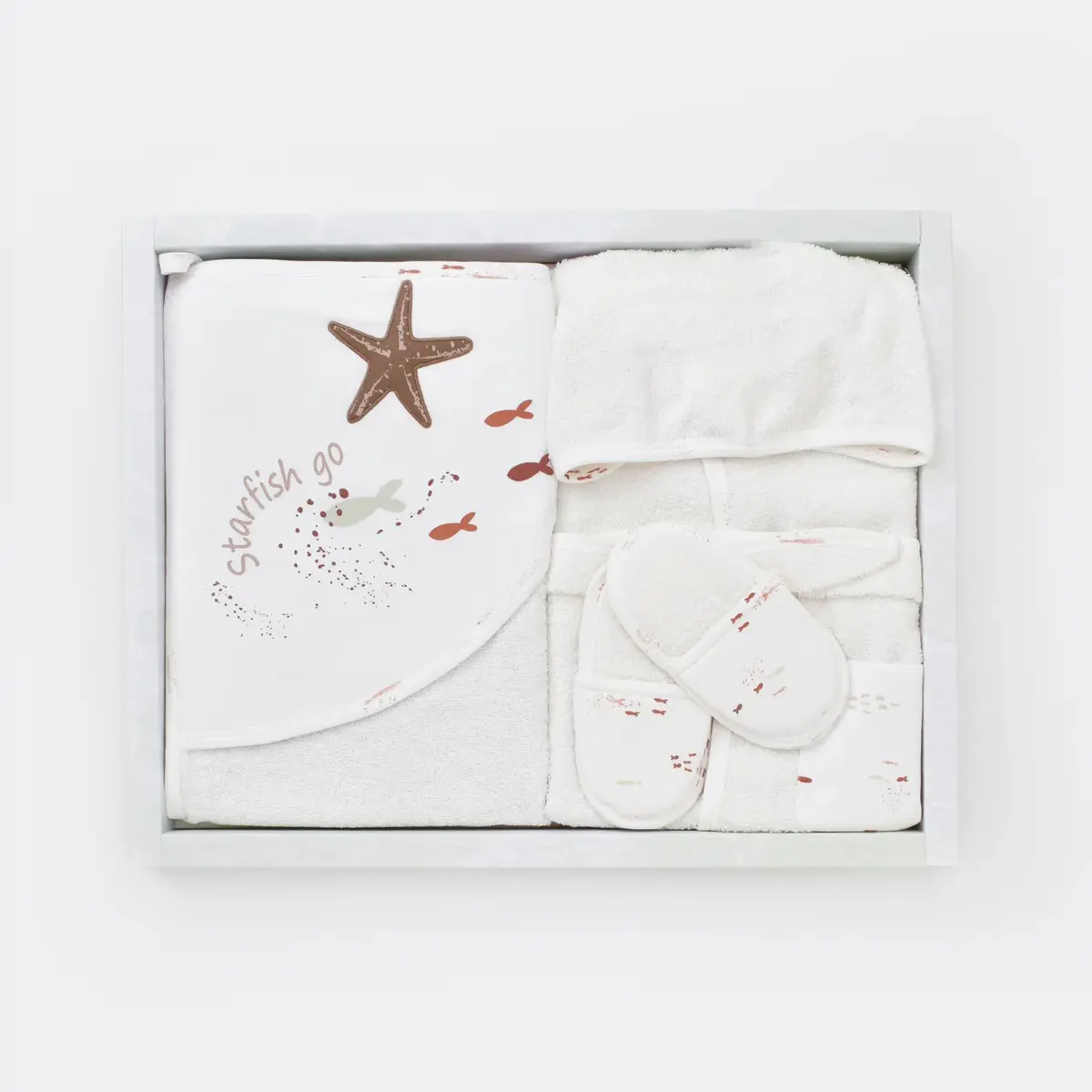 Bibaby Organik Bornoz Takımı Magic Starfish Latte