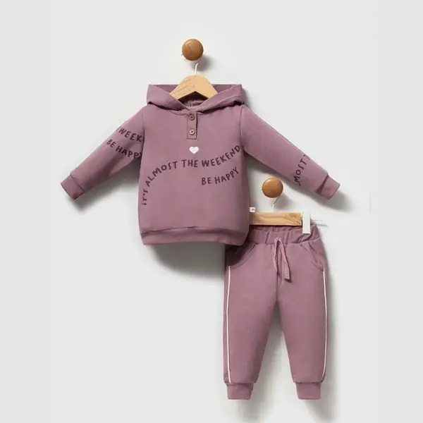 Moi Noi 2li Takım Kapüşonlu Mürdüm