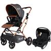 Duux One Travel Sistem Bebek Arabası Gold Antrasit